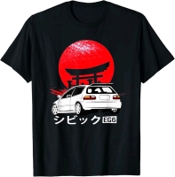 New Size XL Men's Retro Japanese Honda Civic T-Shirt 100% Cotton