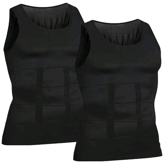 2 New Size Large Men's SHAPERLUV Breathable Comfortable Shaping Tank Tops
