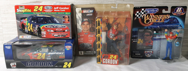 Lot of Jeff Gordon Figures and Die Cast Models | Includes Die Cast Model, Snaptite Kit, 2004 Figure & Winner's Circle Figure