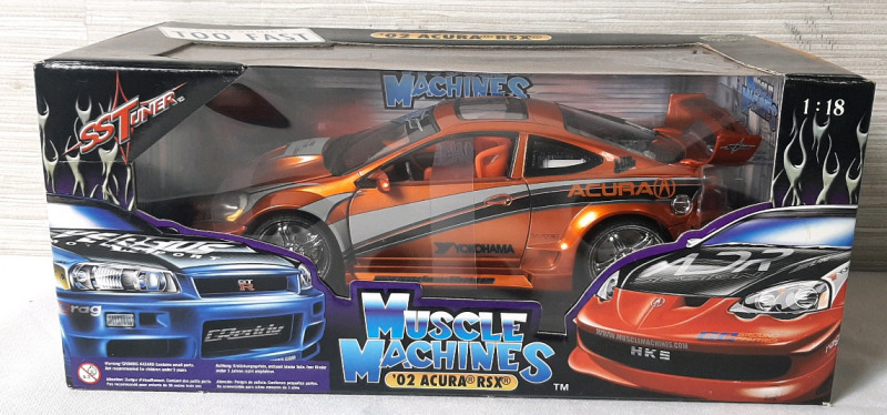 Muscle Machines 1/18 Scale '02 Acura RAZ Die Cast Metal Model Car | Model Measures 10" Long, 3" Long