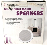 As-New in Box RADIOSHACK Ceiling/Wall Mount 80WcSpeakers - 40-4096 - 2-Way Design, 5.25" Woofer & 0.5" Dome Tweeter