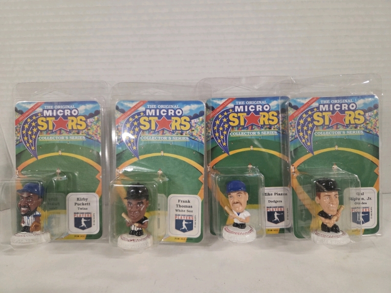 4 Vintage 1995 Micro Stars Collectors Series | Kirby Puckett, Frank Thomas, Mike Piazza, Cal Ripken Jr