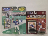 2 Vintage | Peyton Manning Collectables Lot | Includes 1999 NFL Self-Inking Stamper & Starting Line up 1999 Figure