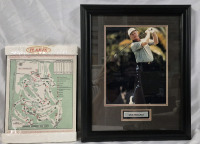 Framed Golf Legend Jack Nickaus Photo & New Plak-It Augusta National Golf Club
