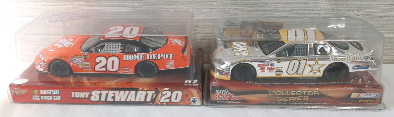2 Winner's Circle & Racing Champions Nascar 1/24 Scale Die Cast Model Cars | Includes #20 Tony Stewart & #01 Joe Nemechek | Models Measure Roughly 7&frac12;" Long, 2&frac12;" Tall