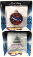 2 Vintage 2002 HOT WHEELS Holiday Decorations / Christmas Ornaments: Up to 3.75" Tall