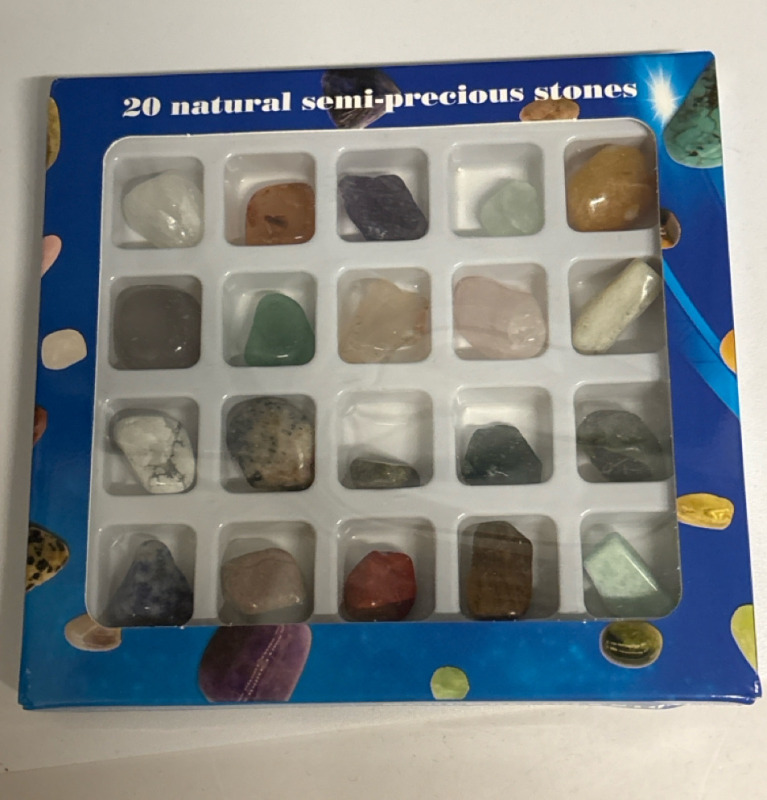 New Boxed 20 Natural Semi Precious Stones