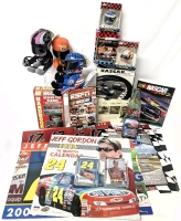 Vintage to 2009 NASCAR & Racing Collectables : Silly Slammers, Ornaments, Paper Weights, Mini Posters & Flyers, VHS, Calendars, Note Cards, Video Game Manual Book, Sealed Card Deck +