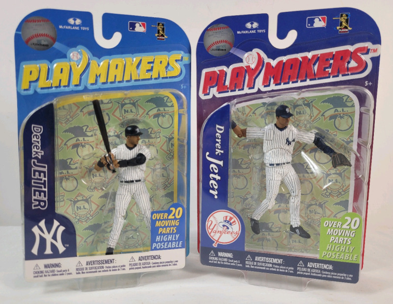McFarlane Toys Playmakers New York Yankees Derek Jeter 4" Action Figure w/Moving Parts . In Original Package