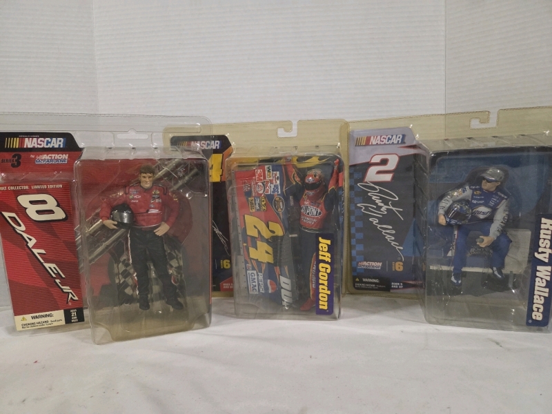 3 Vintage Mcfarlane Nascar Series 3 & 6 | Rusty Wallace, Jeff Gordon & Dale Jr