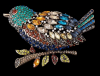 Amazing Rhinestone Statement Bird Brooch Multi Colours Approximately 2.35 x 2.87 Inch Hreat Craftmentship - 2