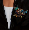 Amazing Rhinestone Statement Bird Brooch Multi Colours Approximately 2.35 x 2.87 Inch Hreat Craftmentship - 3