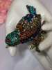 Amazing Rhinestone Statement Bird Brooch Multi Colours Approximately 2.35 x 2.87 Inch Hreat Craftmentship - 4