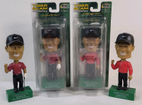 2002 UD Tiger Slam Tiger Woods Bobbleheads . 2001 Masters Champ &times;2 & 2000 Open Champ &times;2 . One (1) of Each Sealed