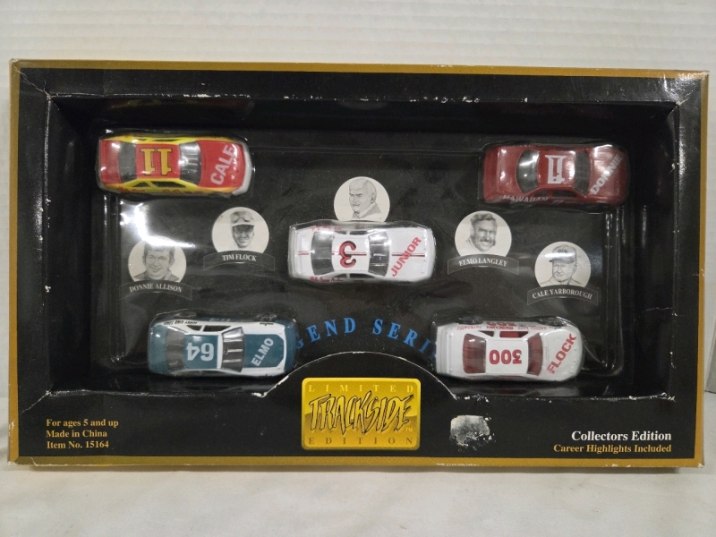 Vintage TRACKSIDE Limited Edition: NASCAR Legend Series Collectors Edition Set of Five 1:64 Scale Die-Cast Race Cars