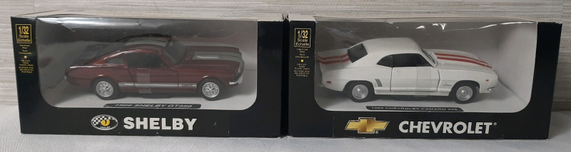 2 NewRay CityCruiser Collection 1/32 Scale Die Cast Model Cars | Includes 1966 Shelby GT350 & 1969 Chevrolet Camaro Z28 | Models are Roughly 5" Long, 2" Tall