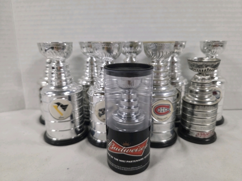 10 Figurines of The Stanley Cup w/ Different NHL Team Logos | Tallest Measures 4"