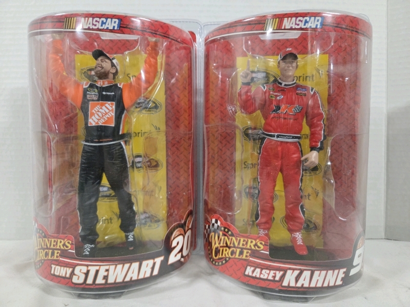 2 Winner's Circle NASCAR Figurines | Tony Stewart #20 & Kasey Kahne #9
