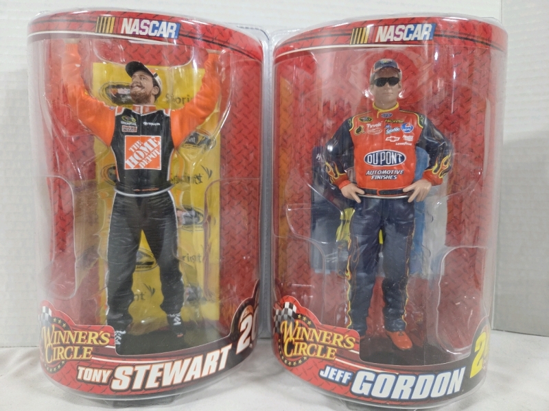 2 Winner's Circle NASCAR Figurines | Tony Stewart #20 & Jeff Gordon #24
