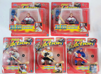 5 Vintage 1998 Starting Lineup Pro Action Hockey 5" Action Figures w/Real Slapshot Action . Gretzky , Jagr , Sakic & Roy &times;2 . Sealed