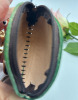 Handcrafted Genuine Leather Leaf Coin Purse with Colorful Caterpillar Key Holder / Card Wallet & Evening Clutch approximately 5.5 x 4 inch Strap 6 inch - 4