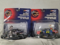 2 Vintage Diecast Cars | Winners Circle Victory Celebration Jeff Gordon & Dale Earnhardt Jr.| Ea. Box Measures 8" x 8"