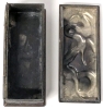 Stunning Antique Presumed Copper Small Box With Chinese Dragon Relief on Top - 1.5" &times; 3.65" &times; 1.25" High, Broken Lid Hinge - 8