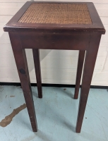 End table with Woven Style Inlay. 14" by 14" by 30"