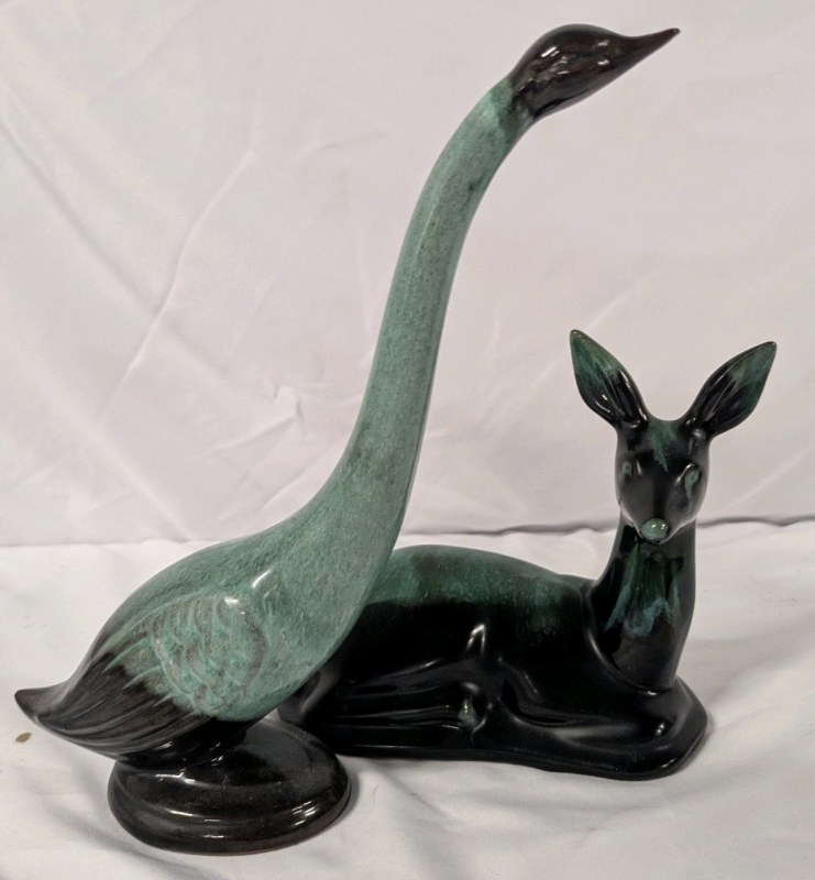 2 Blue Mountain Pottery Style Animals. Tallest is 10.5" Tall