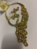 Colourful Peacock Bejeweled Tail. Necklace Matching Drop pierced Earrings sizes in description - 6