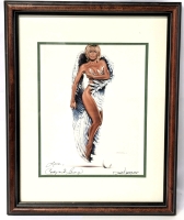 2013 Comic Con Autographed Signed Cathy St George & Dave Nestler 1984 PLAYBOY Pinup Photo Print Framed - 12.5" &times; 15.6"
