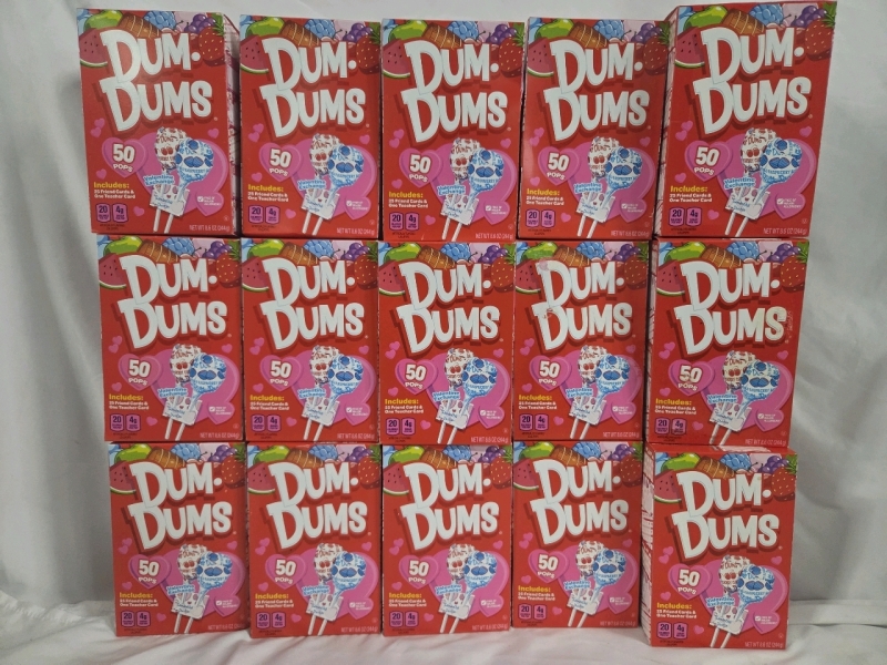 15 New Boxes of DUMDUMS | 50 Pops Ea. | BB: 09/17/27