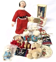 Vintage 1991 Presents Hamilton OLIVE OYL Popeye Christmas 10" Doll With Stand + 15 Vintage Ornaments