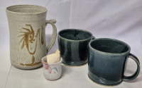 Beautifully Pottery Mugs 5.75" Tallest