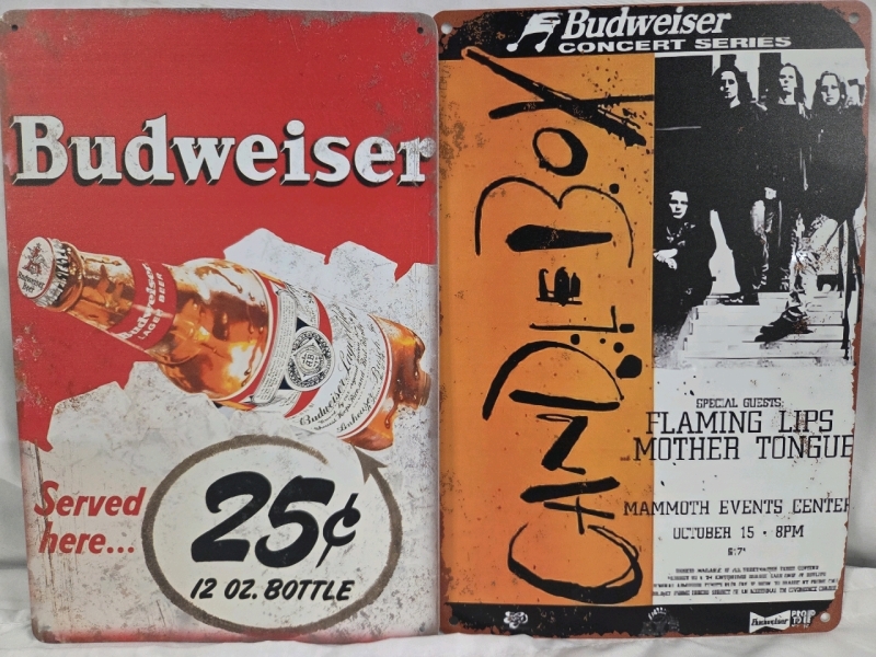 2 New | 12" x 8" Budweiser Themed Signs