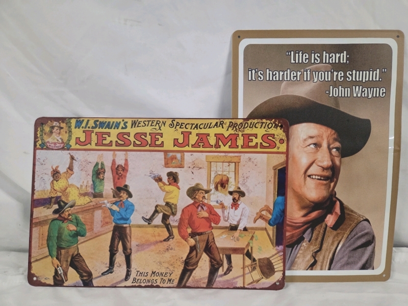 2 New | 12" x 8" Western Themed Signs
