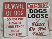 2 New | 12" x 8" Beware of Dog Themed Signs
