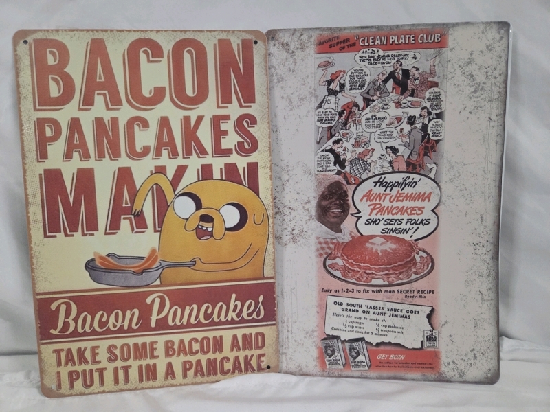 2 New | 12" x 8" Pancake Themed Signs