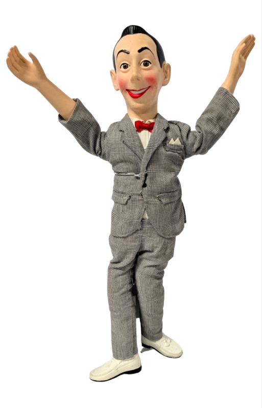 Vintage 1987 PEE WEE HERMAN (Paul Reubens (1952 - 2023) Pull-String Talking Doll With Stand - 18" Tall