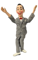 Vintage 1987 PEE WEE HERMAN (Paul Reubens (1952 - 2023) Pull-String Talking Doll With Stand - 18" Tall