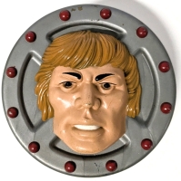 Rare Vintage 1985 HE-MAN Master of the Universe MOTU Pull-String Voice Action Belt Medallion (Working!) - 4.5" Diameter