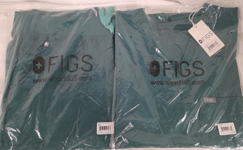 2 New | Size LR-L Figs Scrubs | Zamora Jogger Scrub Pants & Catrina One-Pocket Scrub Top