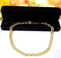 New 14K Gold Plated 10.0mm Iced Out Cuban Link Necklace - 20" Long