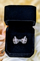 New Platinum Plated Simulated Diamond Huggie Earrings