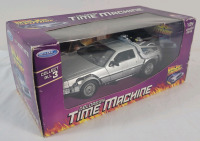 Back to the Future Deloren Time Machine Diecast Car , 1:24 Scale . NRFB , Some shelf wear to box