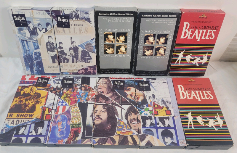 10 The Beatles VHS Tapes .