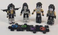2002 KISS Art Asylum Mini-Fig Set w/Puzzle Pieces . Measures 3.5" Tall Each