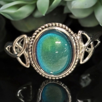 Colour Changing Ring S925 stamped Oval Ring | Celtic Knot Size 8