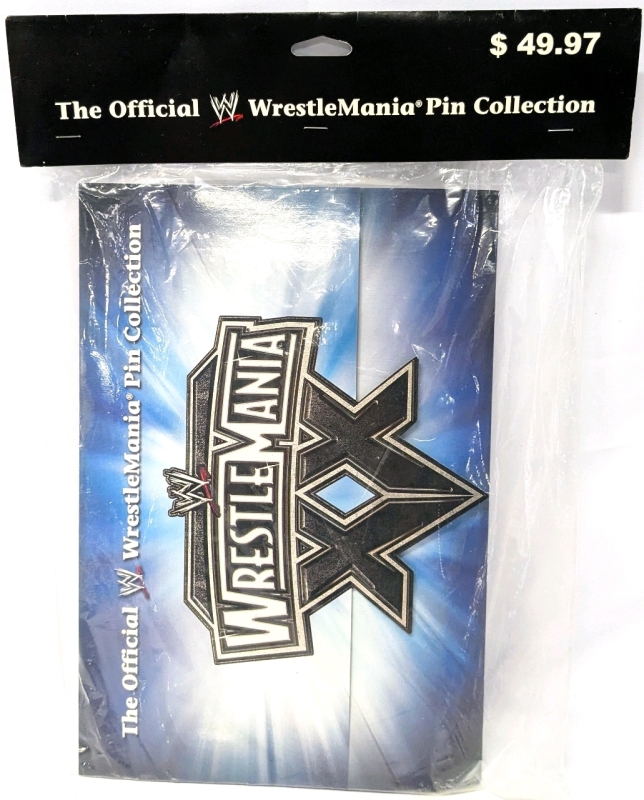 Vintage 2004 Sealed WRESTLEMANIA XX Official Pin Collection - 20 Pin Set