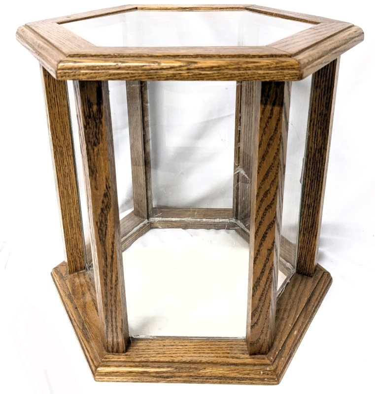 Vintage Handmade Wood & Clear Plastic Display Case - 14.5" &times; 1.75" &times; 13.4" Tall